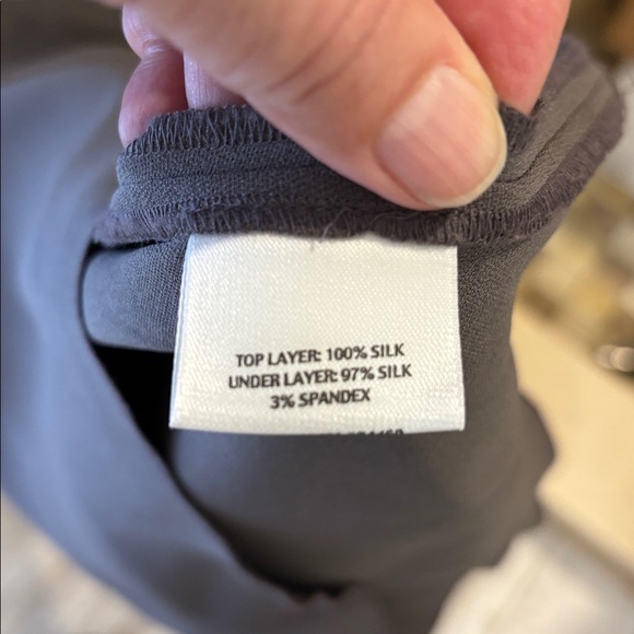 Eileen Fisher 2 pc. Sleeveless Silk Maxi Shift Smokey Gray. V-neck.Size M. - Picture 7 of 9